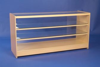 Full Glass Counter with 2 Glass Shelves 1800mm