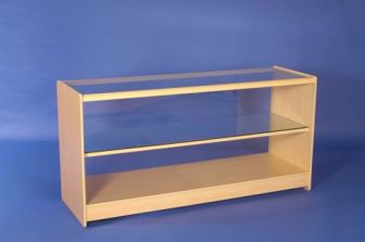 Full Glass Counter with 1 Glass Shelf 1800mm