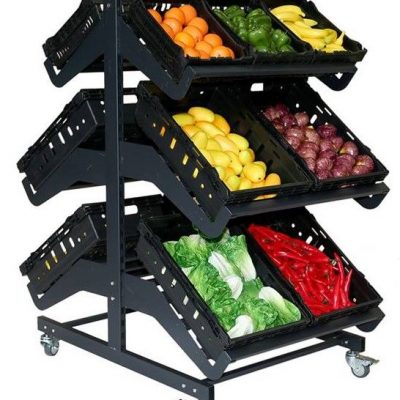 Double Sided Mobile Fruit and Vegetable Display - 800mm