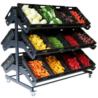 Double Sided Mobile Fruit and Vegetable Display - 1600mm