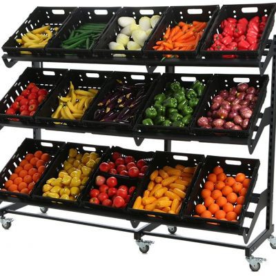 Single Sided Mobile Fruit and Vegetable Display - 2000mm